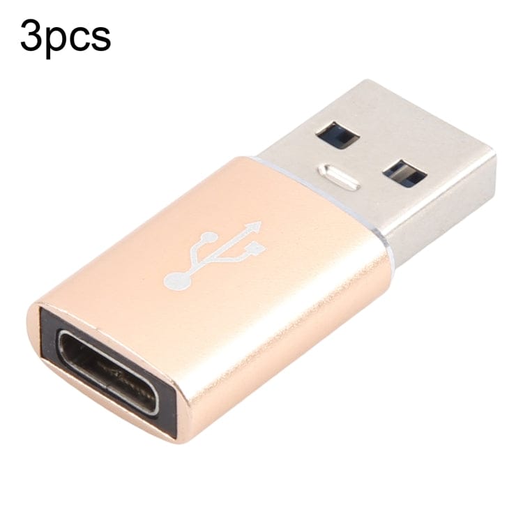 Mobile Accessories USB 3.0 / Gold 3 PCS USB-C / Type-C Female to USB 3.0 Male Aluminum Alloy Adapter, Support Charging & Transmission Data, USB 3.0