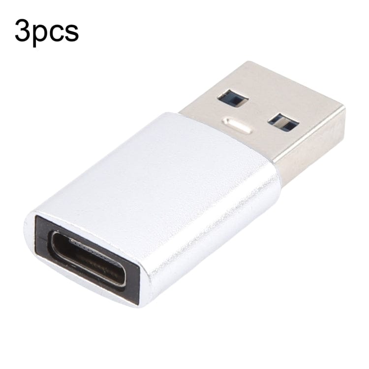Mobile Accessories USB 3.0 / Silver 3 PCS USB-C / Type-C Female to USB 3.0 Male Aluminum Alloy Adapter, Support Charging & Transmission Data, USB 3.0