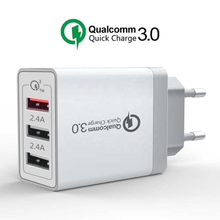 Mobile Accessories with Micro USB Cable, EU Plug SDC-30W 2 in 1 USB to Micro USB Data Cable + 30W QC 3.0 USB + 2.4A Dual USB 2.0 Ports Mobile Phone Tablet PC Universal Quick Charger Travel Charger Set, EU Plug, with Micro USB Cable, EU Plug