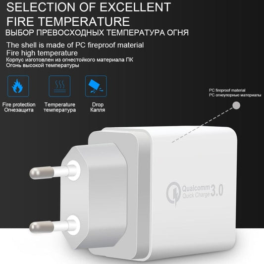 Mobile Accessories with Micro USB Cable, EU Plug SDC-30W 2 in 1 USB to Micro USB Data Cable + 30W QC 3.0 USB + 2.4A Dual USB 2.0 Ports Mobile Phone Tablet PC Universal Quick Charger Travel Charger Set, EU Plug, with Micro USB Cable, EU Plug