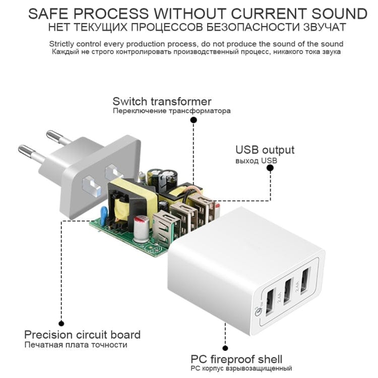 Mobile Accessories with USB-C / Type-C Cable, EU Plug SDC-30W 2 in 1 USB to USB-C / Type-C Data Cable + 30W QC 3.0 USB + 2.4A Dual USB 2.0 Ports Mobile Phone Tablet PC Universal Quick Charger Travel Charger Set, EU Plug, with USB-C / Type-C Cable, EU Plug