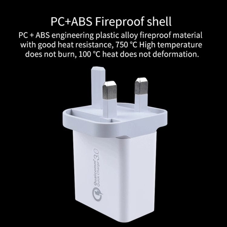 Mobile Accessories with USB-C / Type-C Cable, UK Plug SDC-30W 2 in 1 USB to USB-C / Type-C Data Cable + 30W QC 3.0 USB + 2.4A Dual USB 2.0 Ports Mobile Phone Tablet PC Universal Quick Charger Travel Charger Set, UK Plug, with USB-C / Type-C Cable, UK Plug