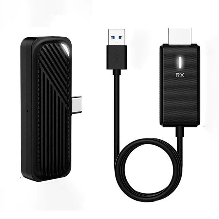 black Wireless HDMI Transmitter and Receiver For iPhone15/Laptop/PC/TV/Box/Projector