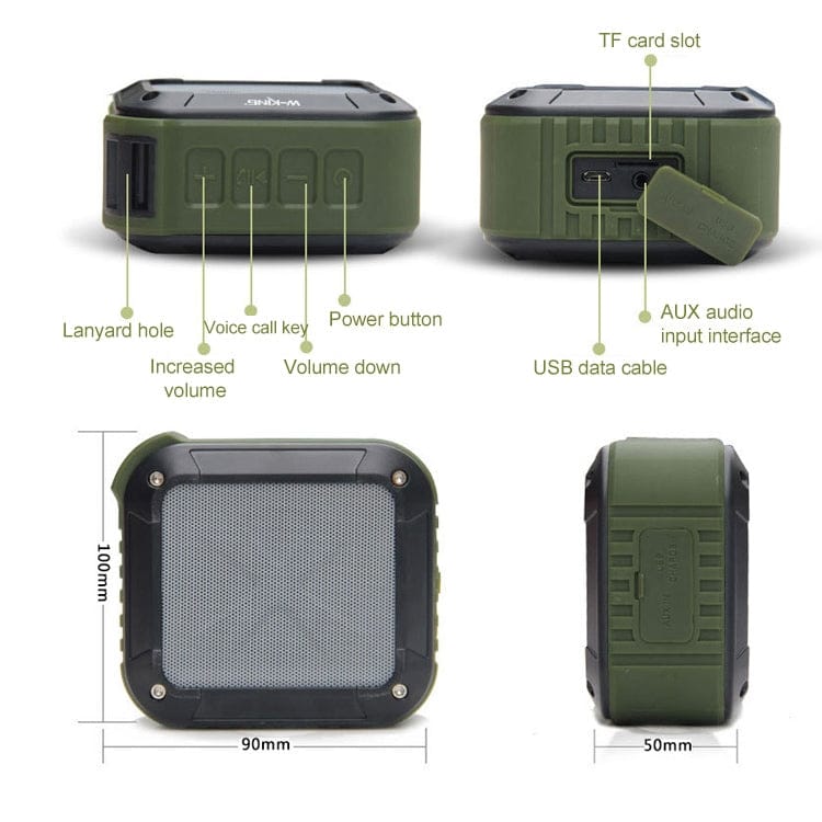 W-KING S7 Mini Wireless Waterproof Loudspeaker With TF/FM/AUX/NFC Bluetooth Bike Speaker(Army Green)