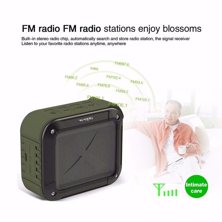 W-KING S7 Mini Wireless Waterproof Loudspeaker With TF/FM/AUX/NFC Bluetooth Bike Speaker(Army Green)