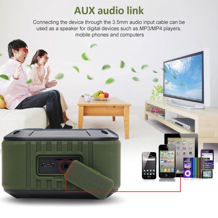 W-KING S7 Mini Wireless Waterproof Loudspeaker With TF/FM/AUX/NFC Bluetooth Bike Speaker(Army Green)
