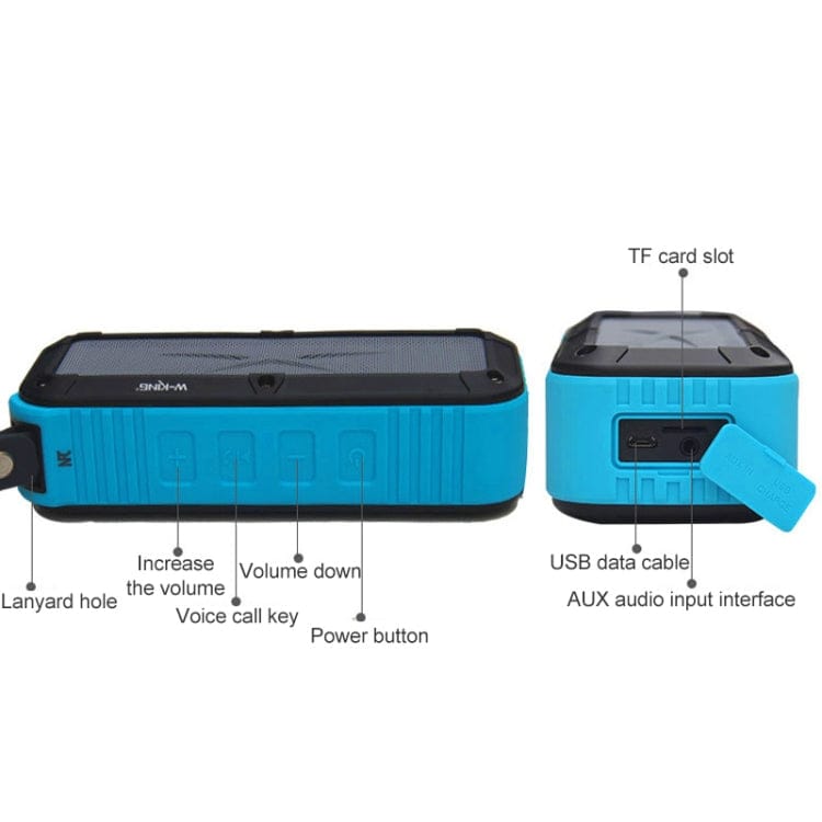 W-KING S20 Loudspeakers IPX6 Waterproof Bluetooth Speaker Portable NFC Bluetooth Speaker for Outdoors / Shower / Bicycle FM Radio (Black)