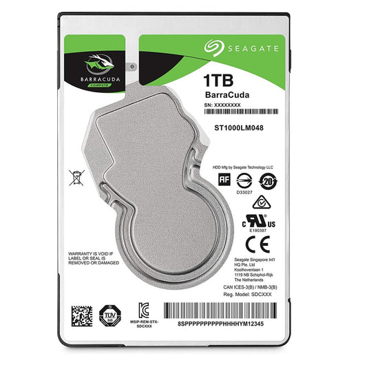 1 TB Seagate 2.5" BarraCuda Hard Drive 5400RPM 7mm with up to 5TB 763649098301