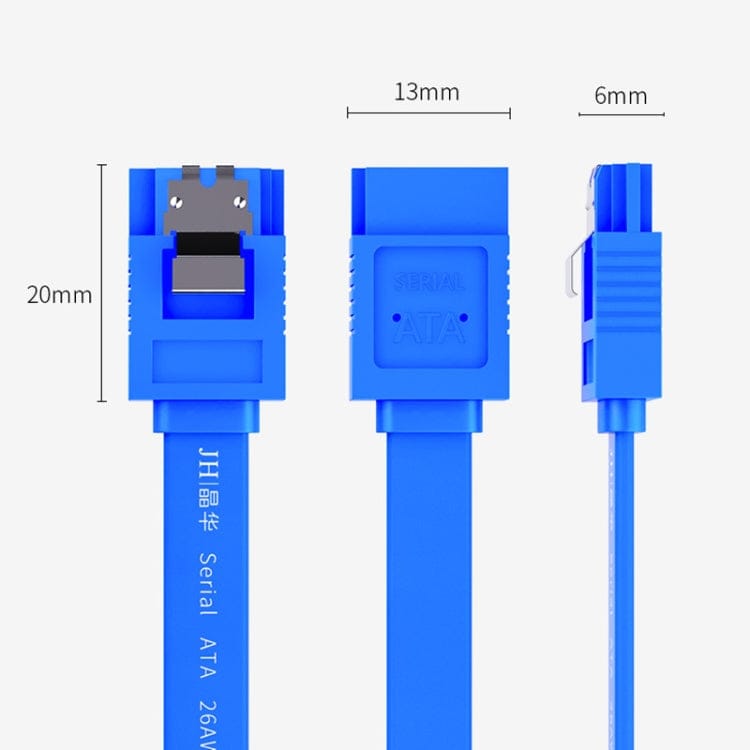 High Speed SATA3.0 SSD Serial Cable 0.45m JINGHUA U510B High Speed SATA3.0 SSD Serial Cable(Blue Straight To Bend) 987003780538