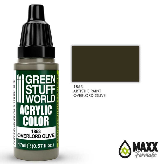 Paint Green Stuff World Acrylic Color Paint - OVERLORD OLIVE 17ml 8436574502121