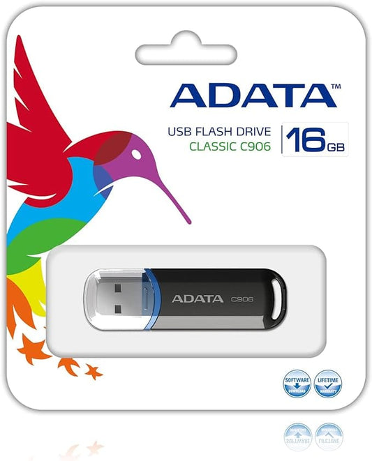 16 GB Black ADATA C906 Series USB 2.0 Memory Pen 4718050608911