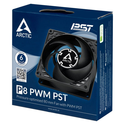 Arctic P8 8cm Pressure Optimised PWM PST Case Fan Cable Splitter & Fluid Dynamic - 200-3000 RPM 4895213702034