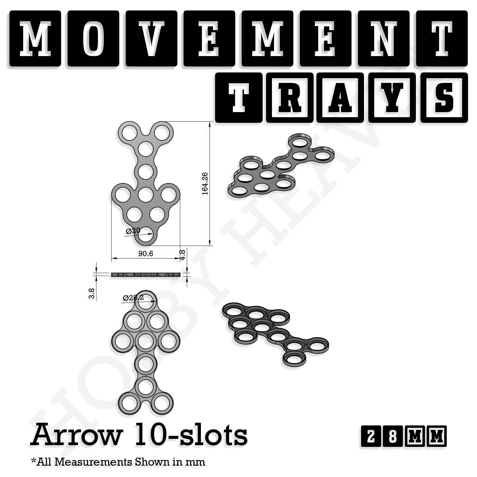 Movement Tray 28mm Movement Trays for Tabletop Games | Wargaming | Full Range