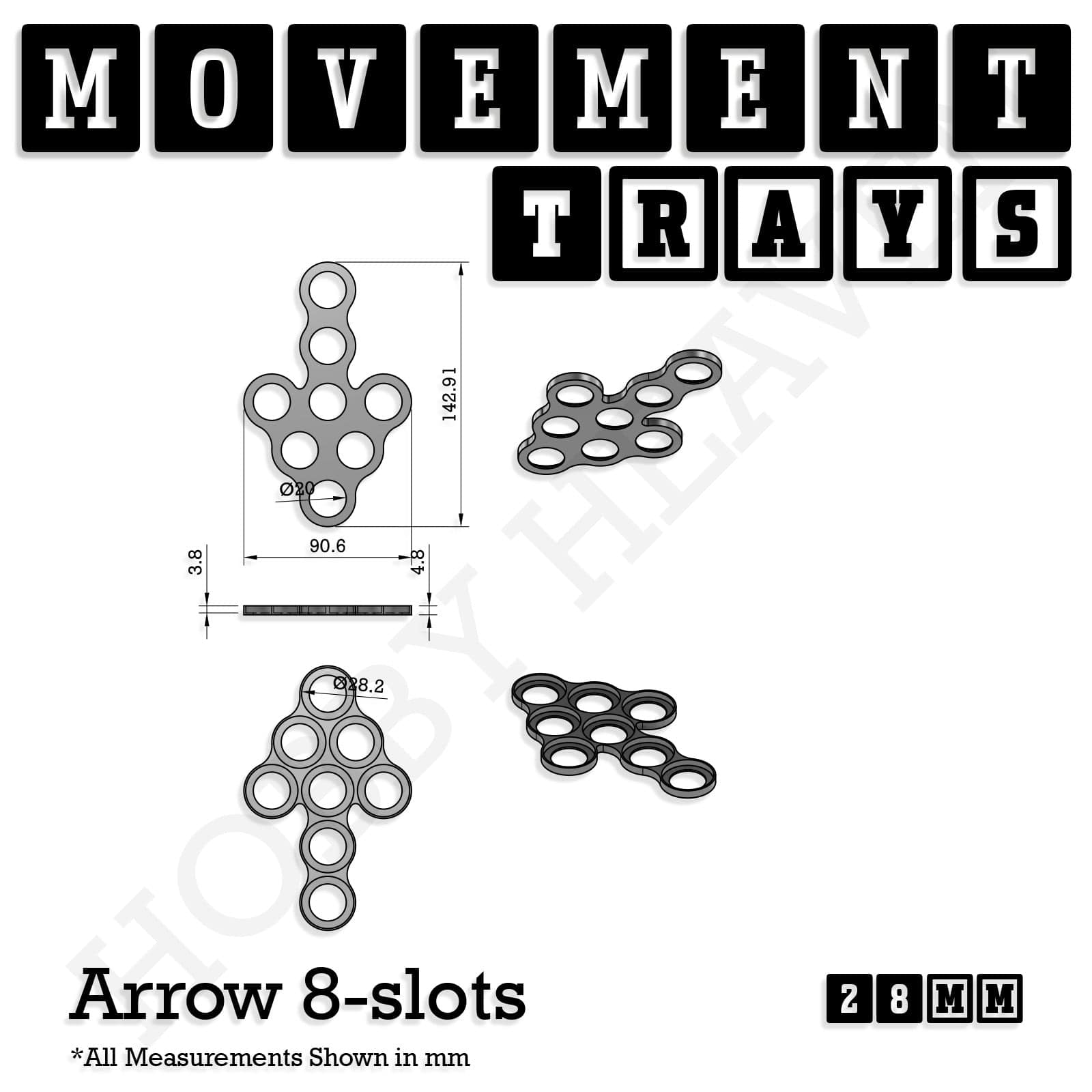 Movement Tray 28mm Movement Trays for Tabletop Games | Wargaming | Full Range