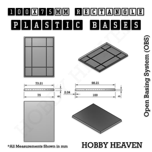 Base 100x75mm Rectangle Plain Plastic Bases 3d Print