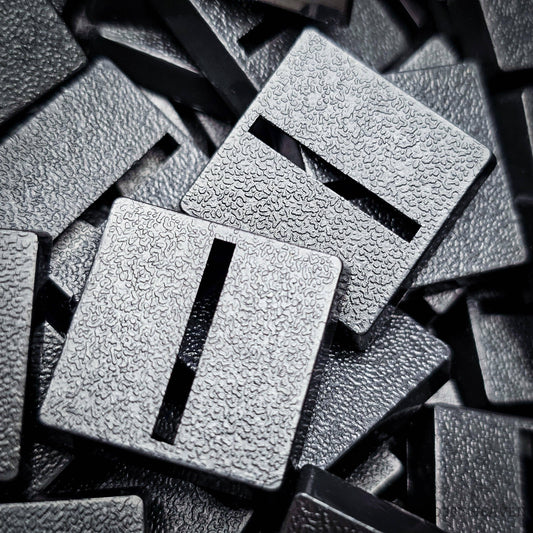Base 20mm Square Parallel Slotted Plastic Bases