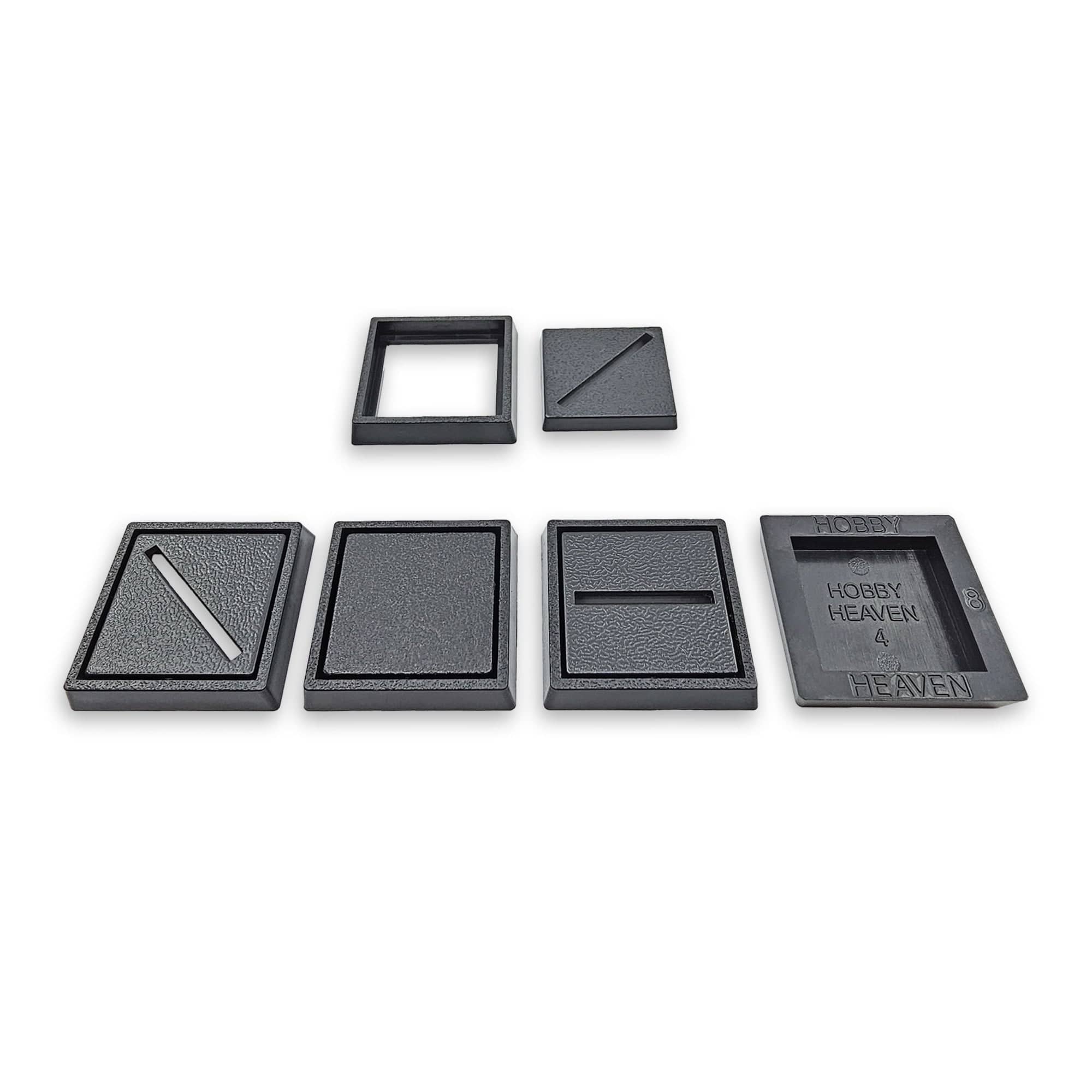Base 25–30mm Square Base Adapters | Injection Moulded | No Rebasing Required | Fits Popular Fantasy Miniatures