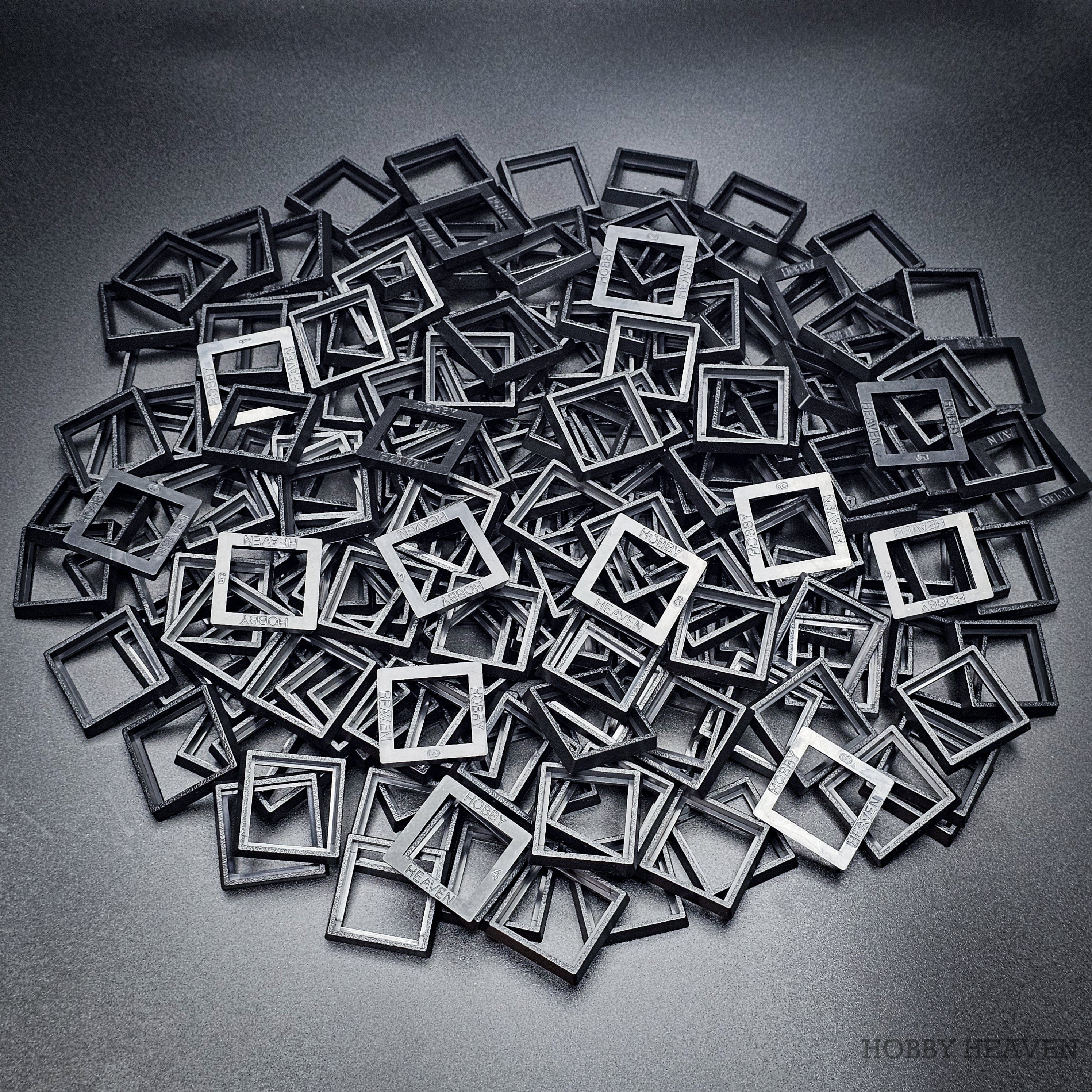 Base 25–30mm Square Base Adapters | Injection Moulded | No Rebasing Required | Fits Popular Fantasy Miniatures