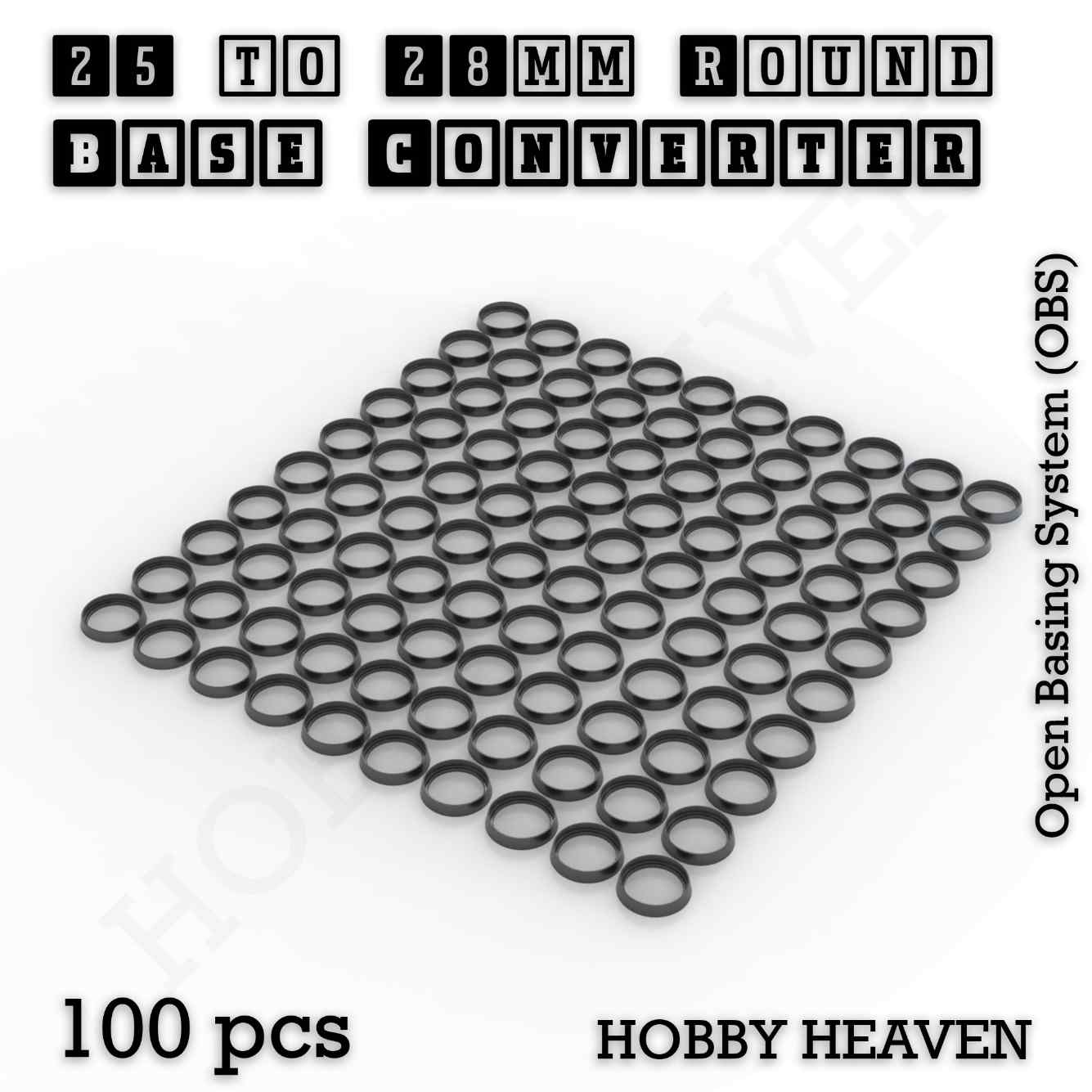 Base 25 to 28mm round bases Converters x100 pcs Round Bases Size Converters Round to Round 3d Print Full Range
