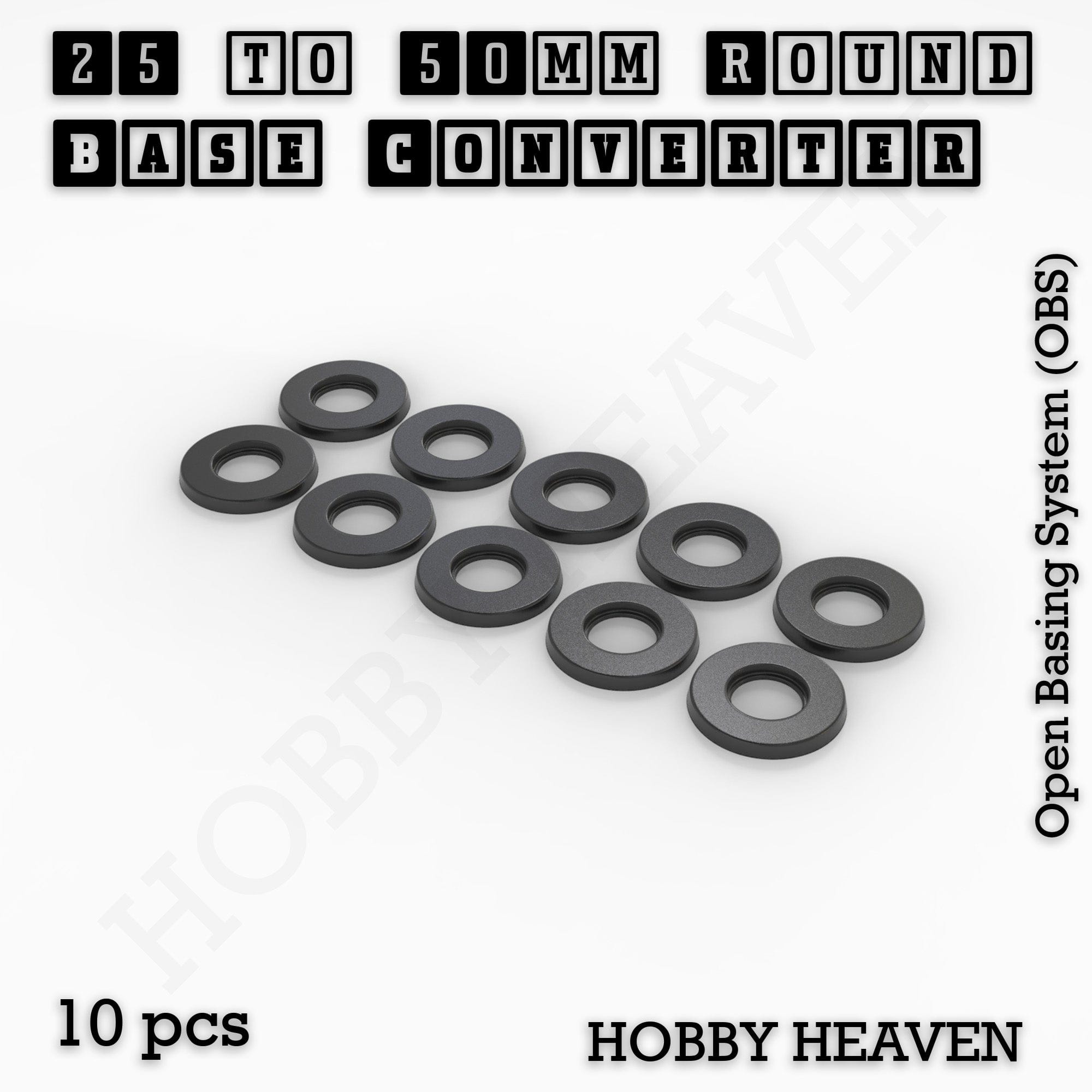 Base 25 to 50mm round bases Converters x10 pcs Round Bases Size Converters Round to Round 3d Print Full Range
