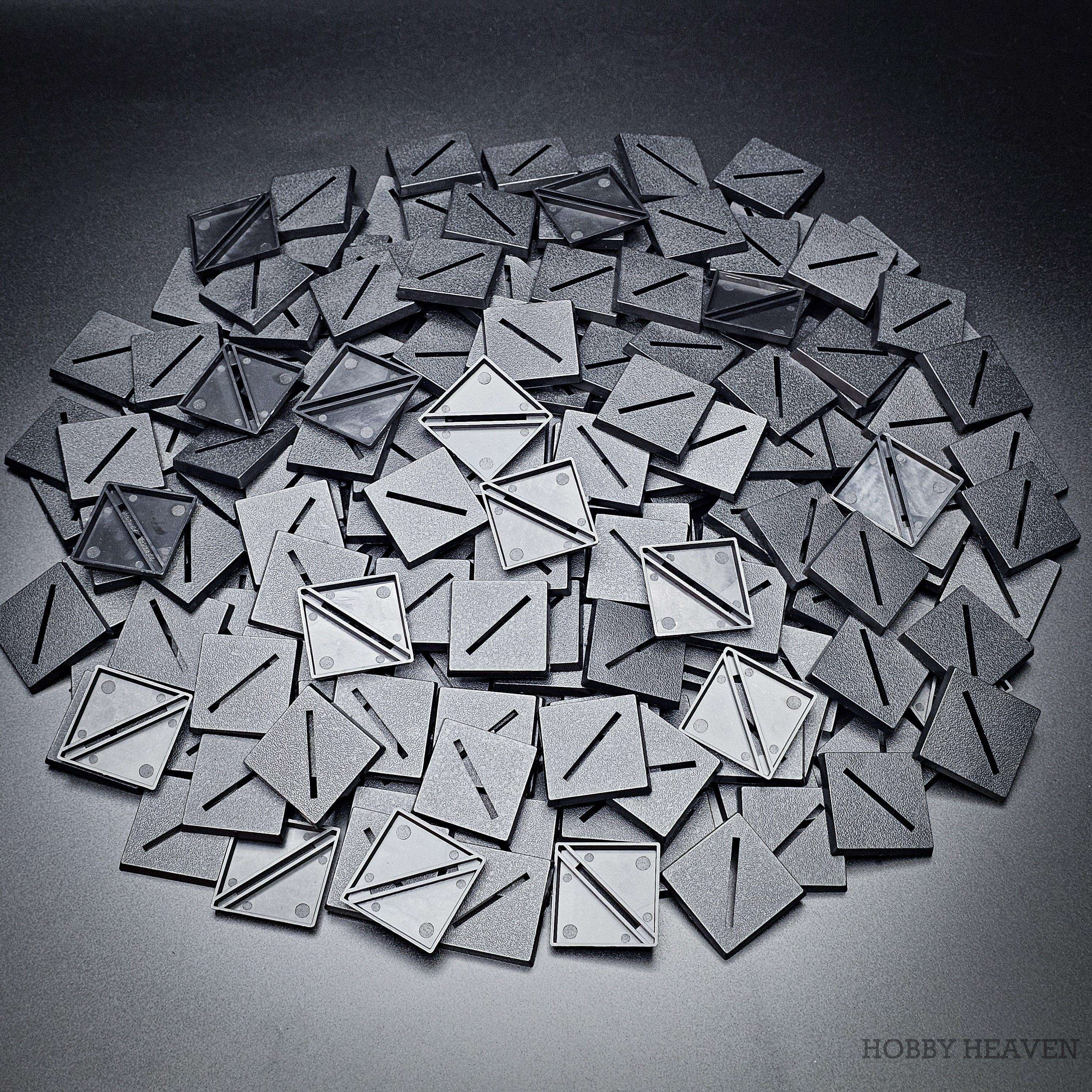 Base 30mm Square Diagonal Slotted Plastic Bases