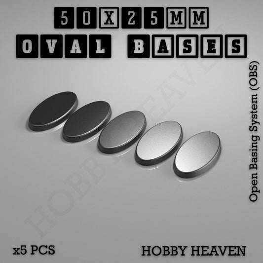 Base 50x25mm Oval Textured Bases 3d Printed