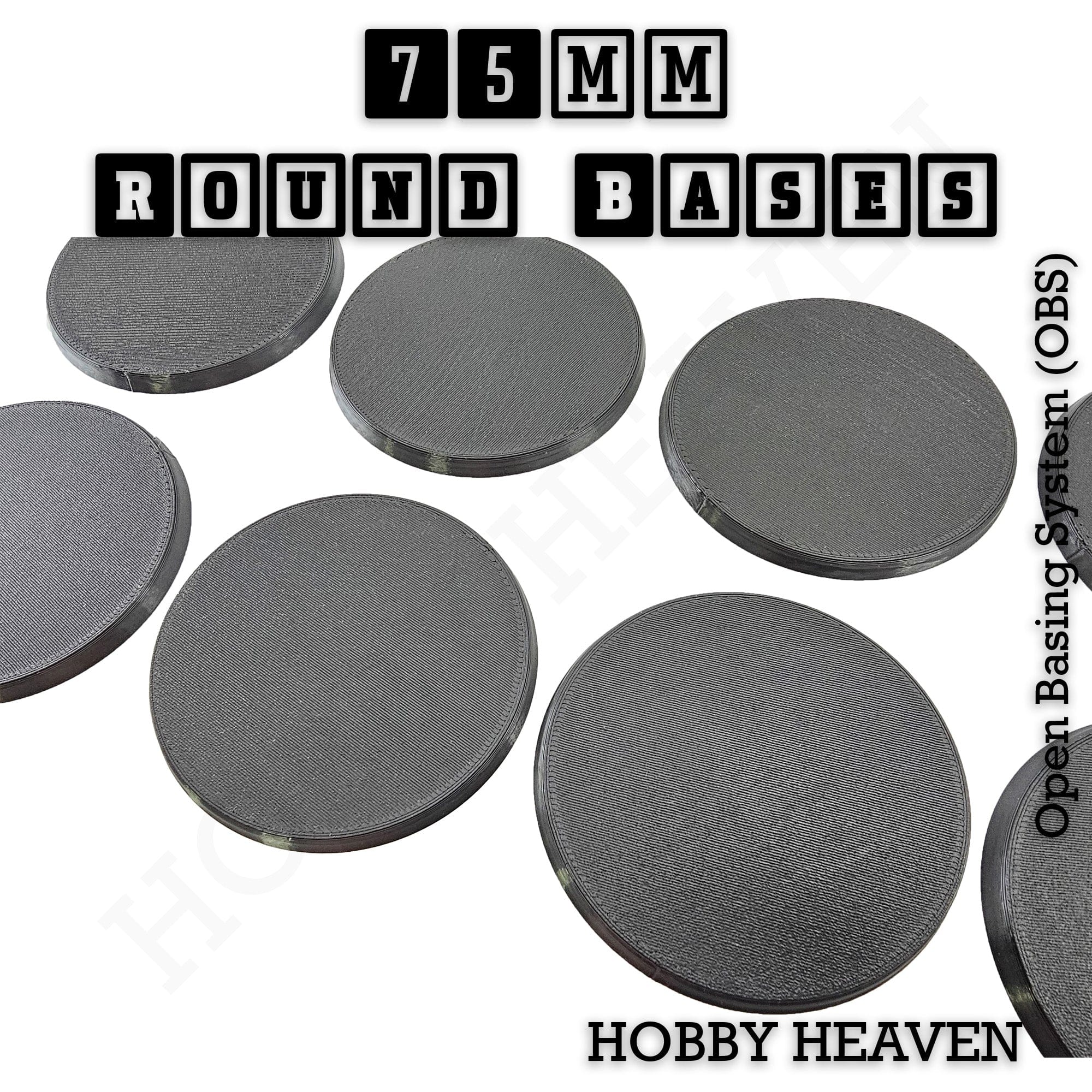 Base 75mm Round Textured Bases 3d Printed