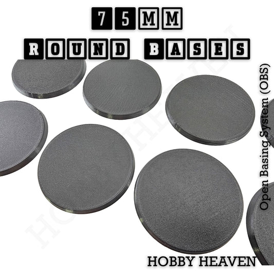 Base 75mm Round Textured Bases 3d Printed