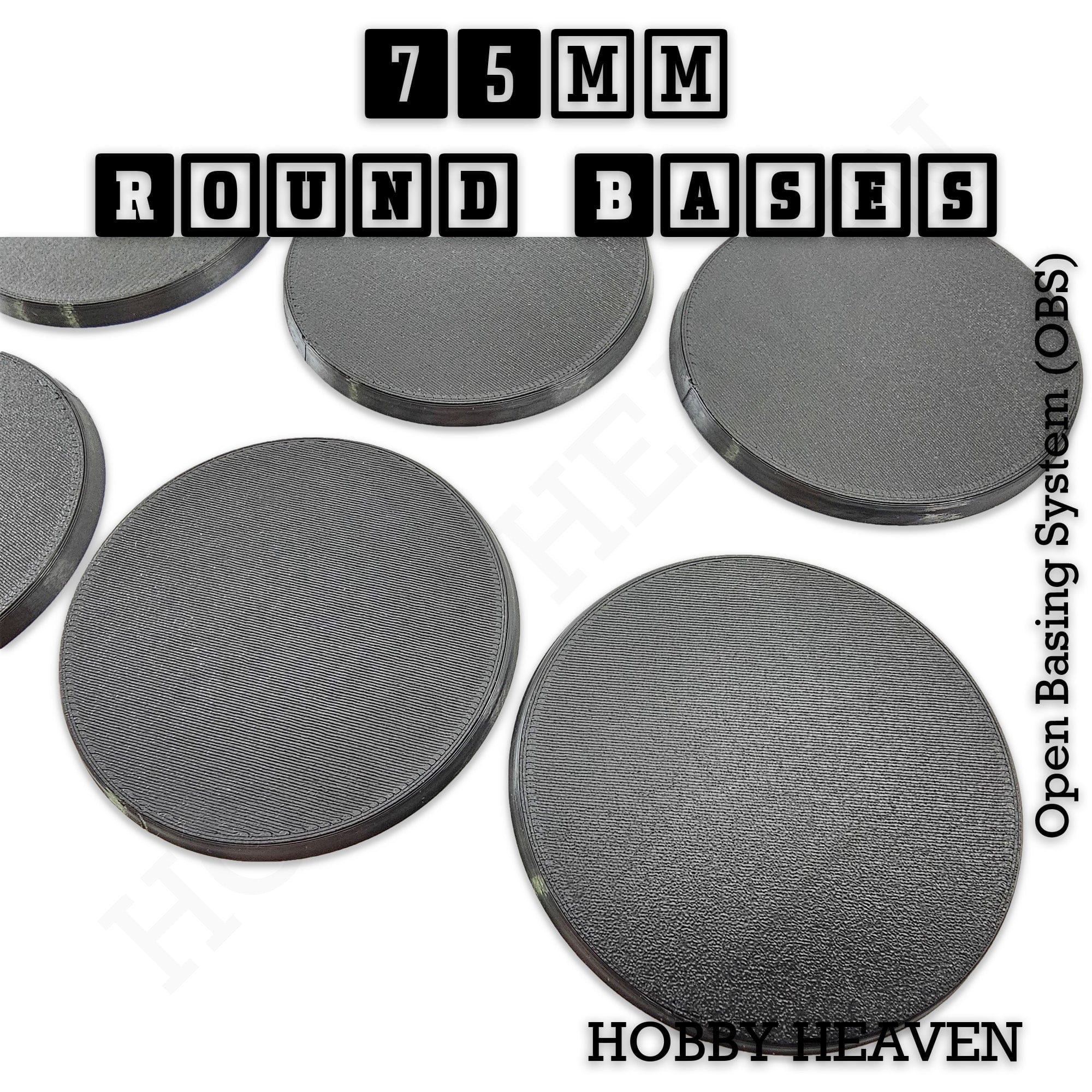 Base 75mm Round Textured Bases 3d Printed