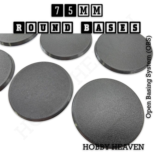 Base 75mm Round Textured Bases 3d Printed