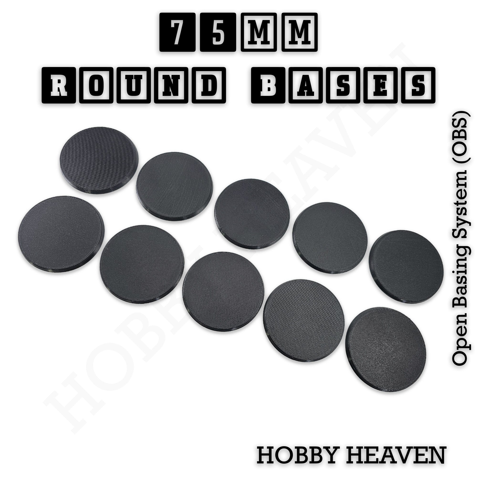 Base 75mm Round Textured Bases 3d Printed