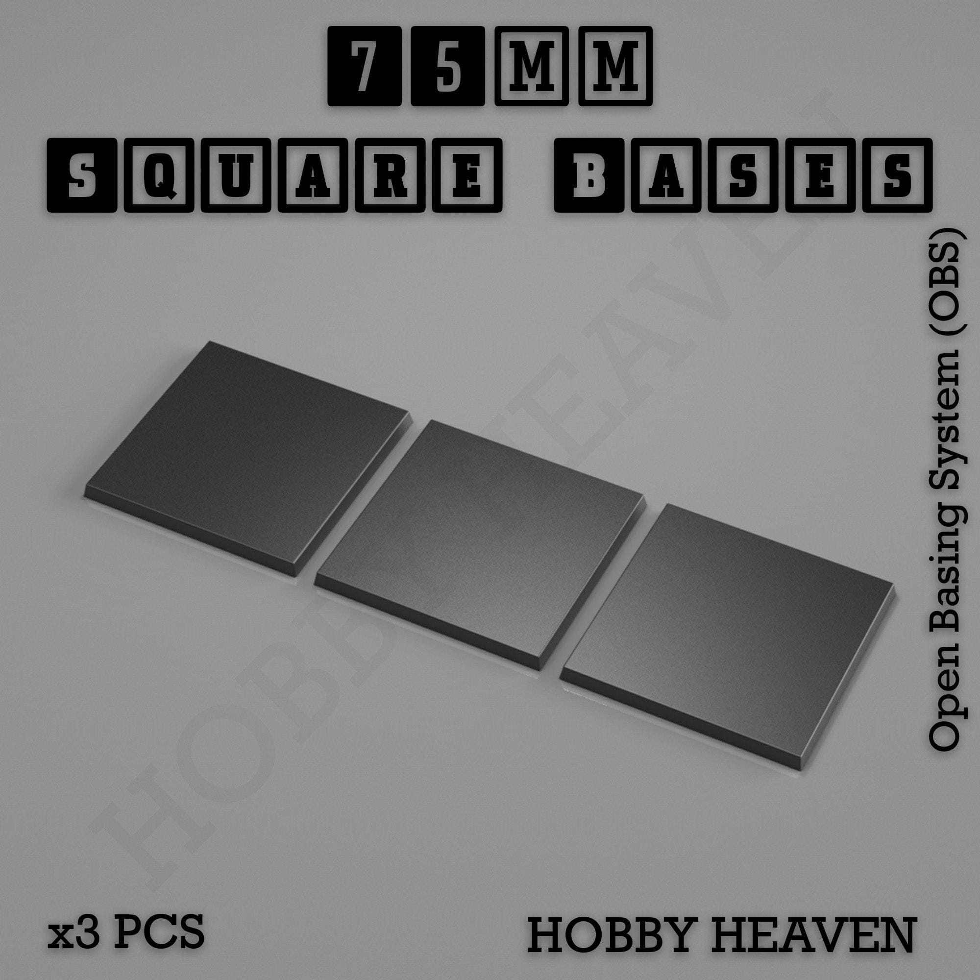 Base 75mm Square Textured Bases 3d Printed