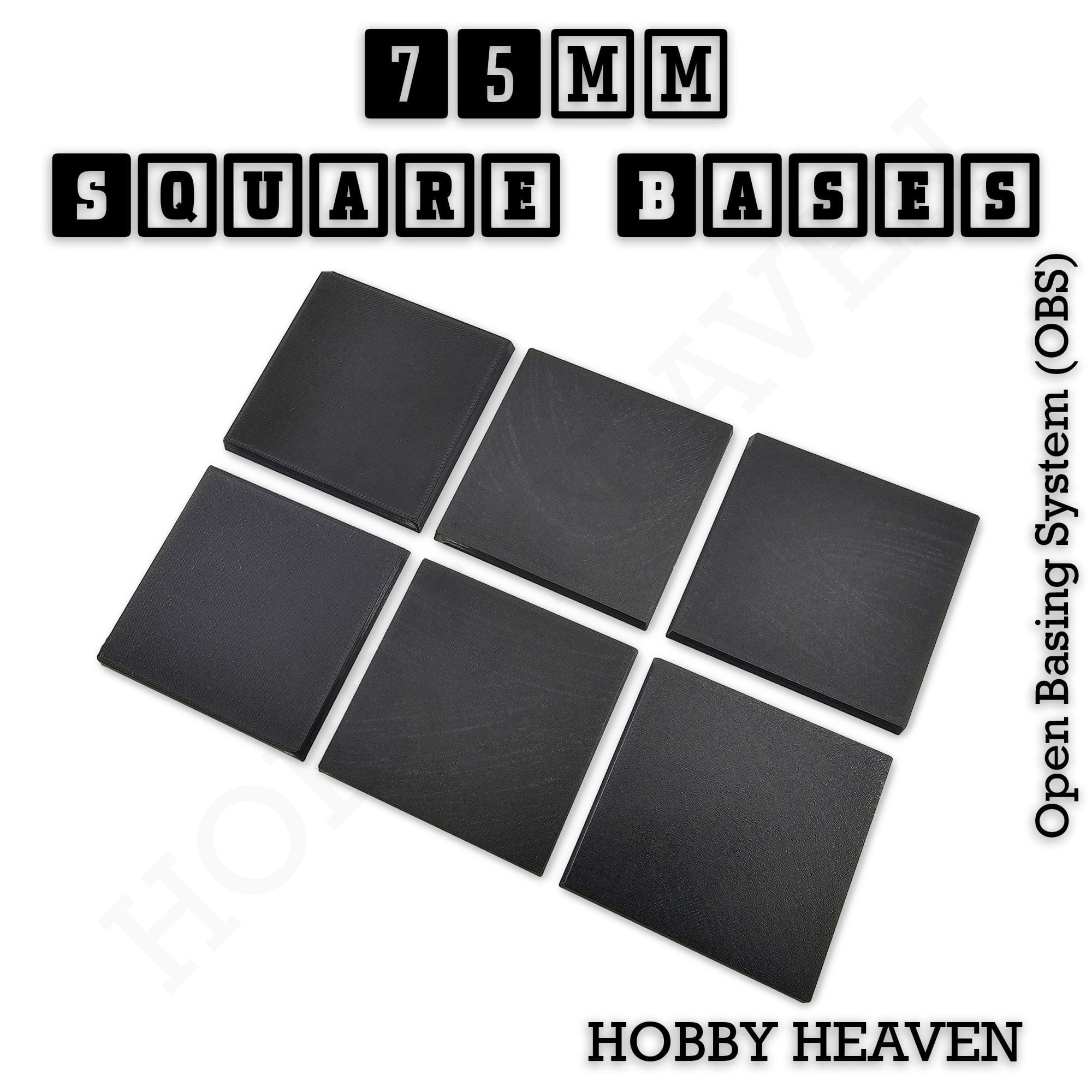 Base 75mm Square Textured Bases 3d Printed