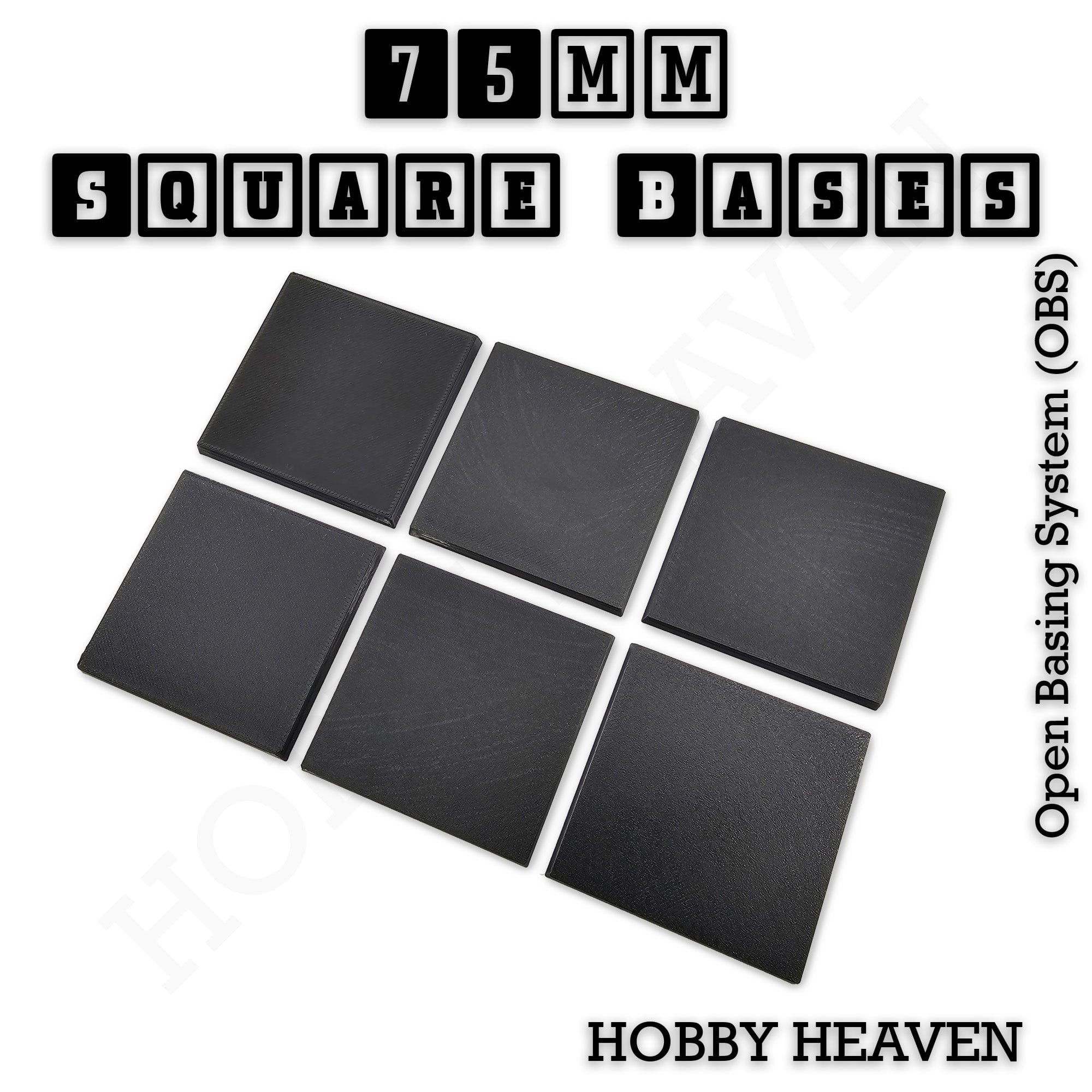 Base 75mm Square Textured Bases 3d Printed