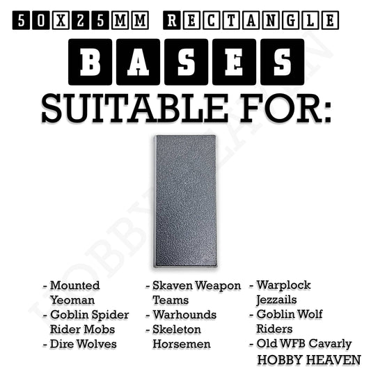 Base 50x25mm Rectangular Plain Plastic Bases