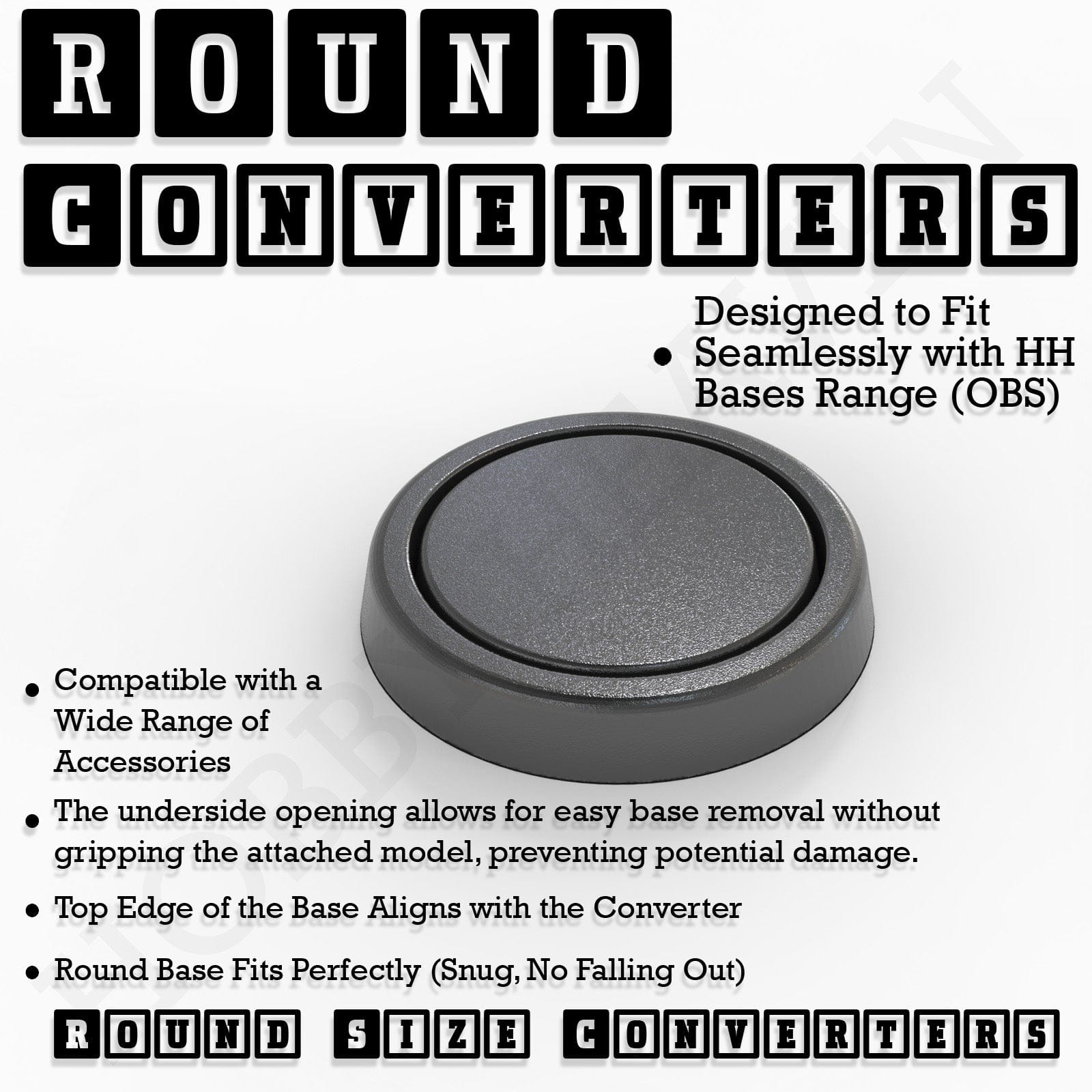 Base Round Bases Size Converters Round to Round 3d Print Full Range