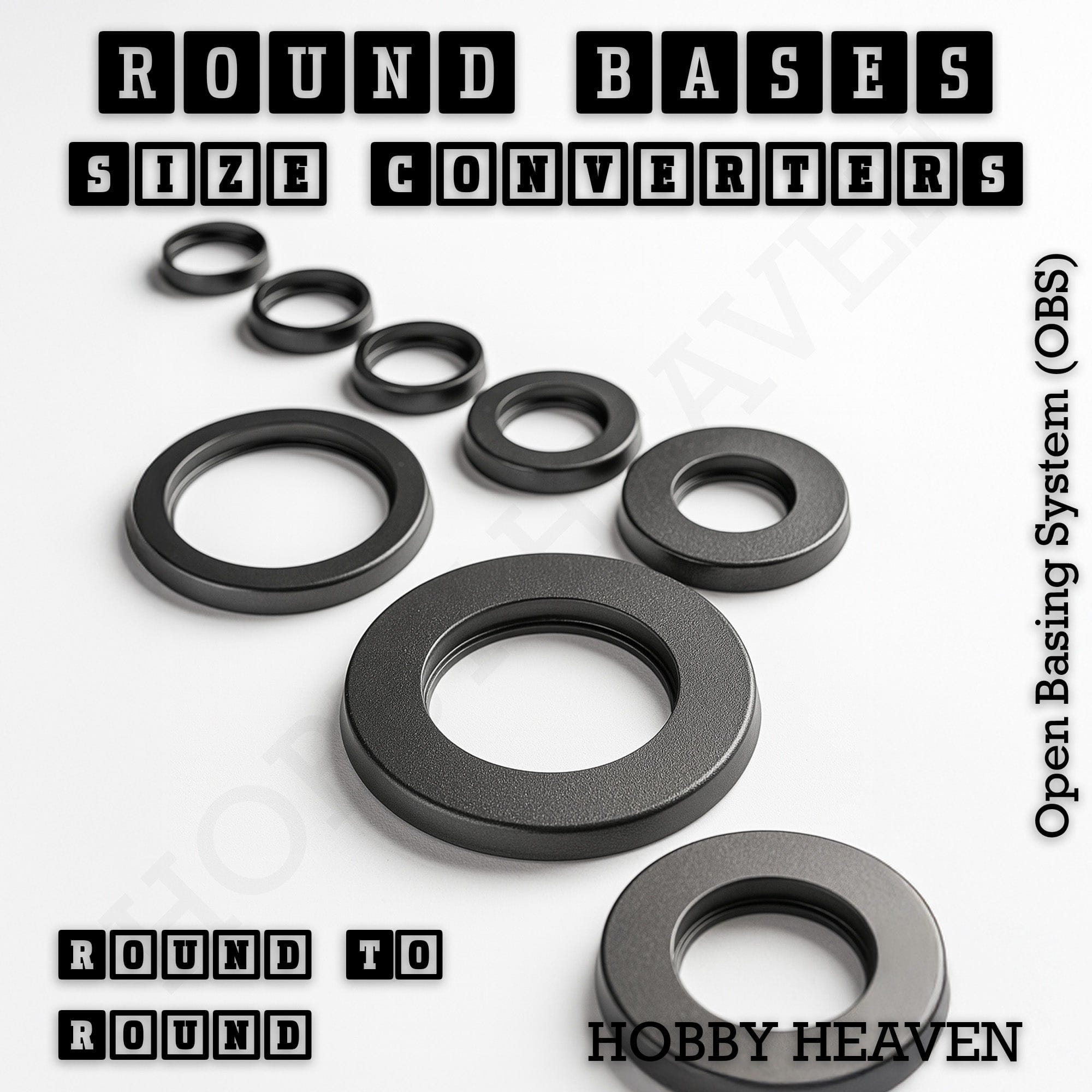 Base Round Bases Size Converters Round to Round 3d Print Full Range
