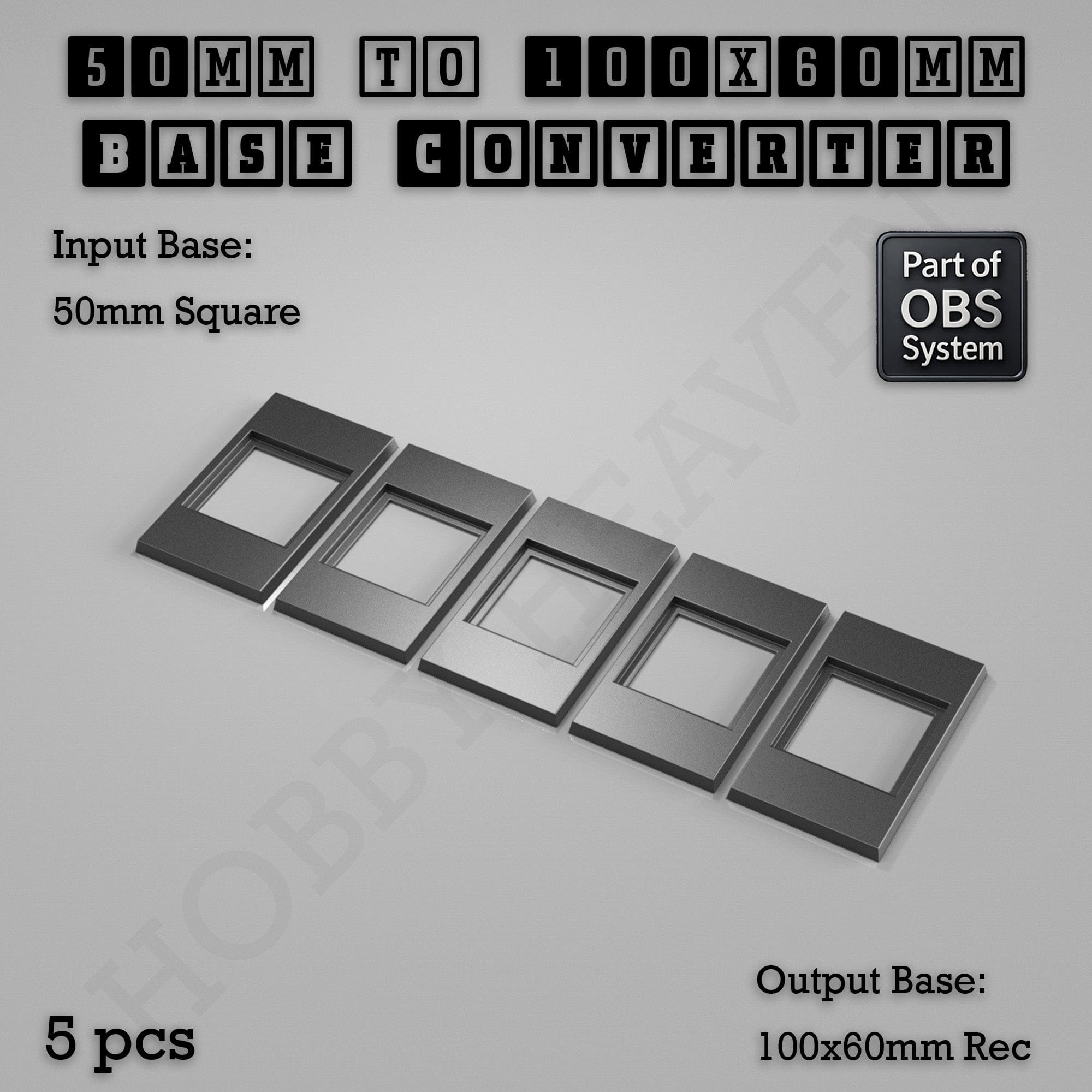 Base Square to Rectangle Bases Size Converters 3d Print Full Range