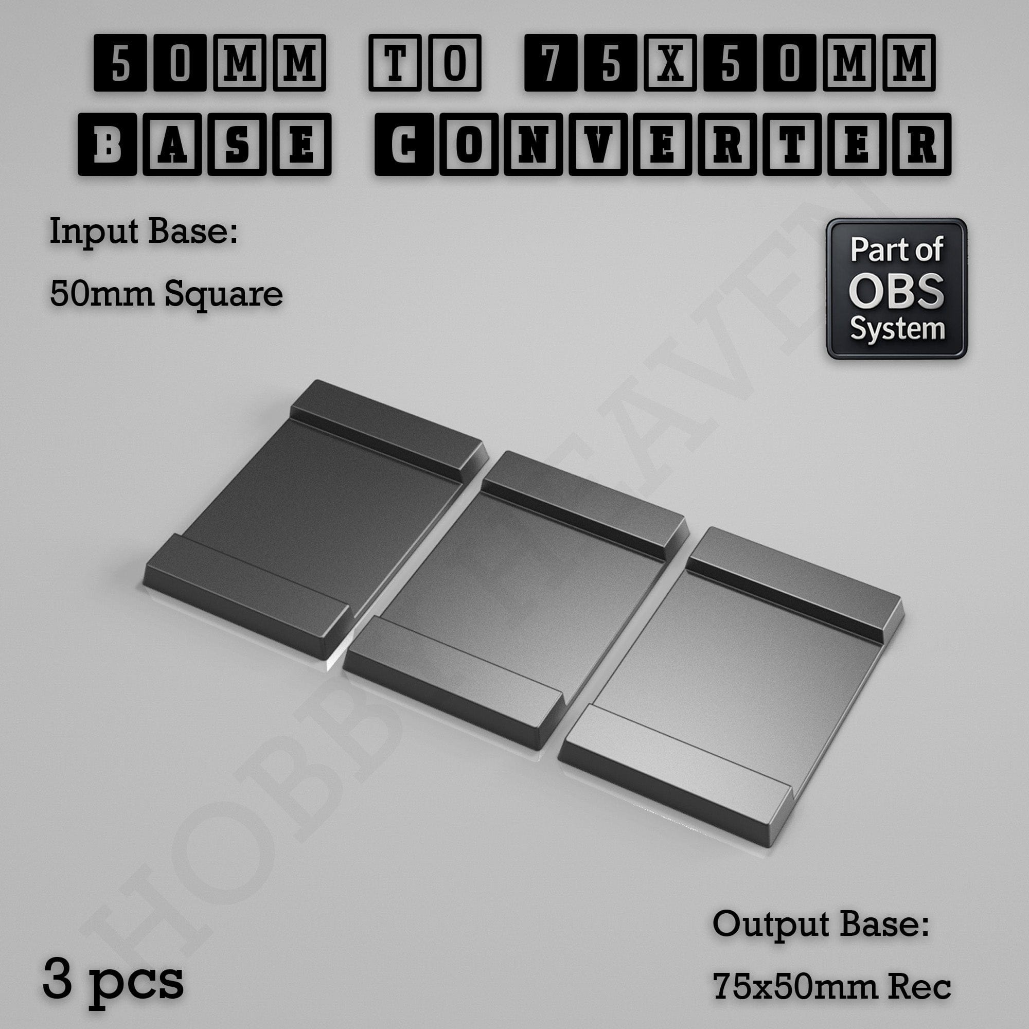 Base Square to Rectangle Bases Size Converters 3d Print Full Range