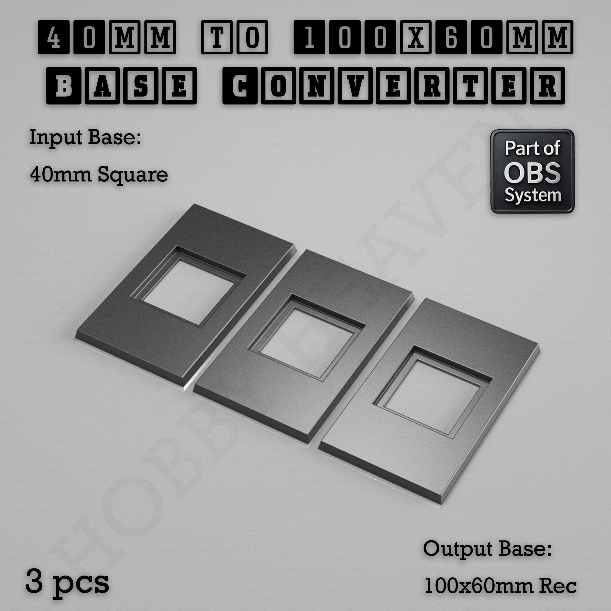 Base Square to Rectangle Bases Size Converters 3d Print Full Range