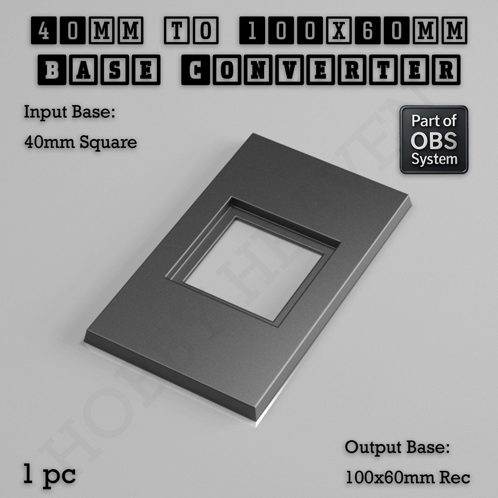Base Square to Rectangle Bases Size Converters 3d Print Full Range