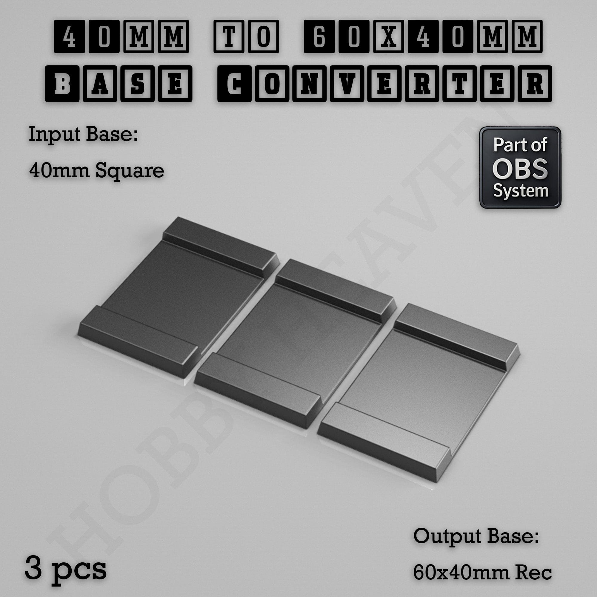 Base Square to Rectangle Bases Size Converters 3d Print Full Range