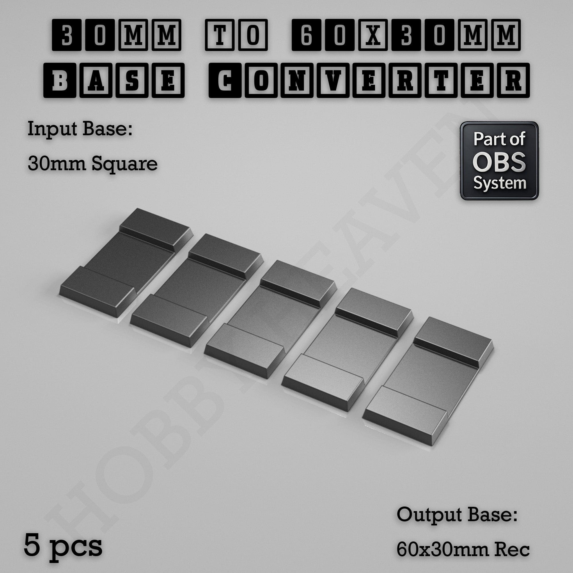 Base Square to Rectangle Bases Size Converters 3d Print Full Range