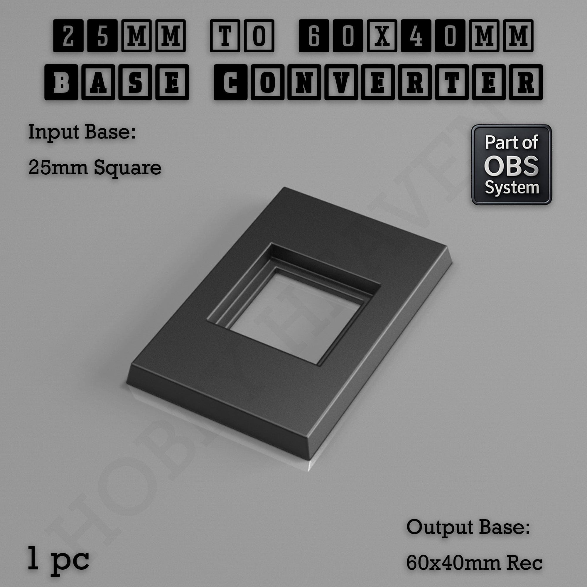 Base Square to Rectangle Bases Size Converters 3d Print Full Range