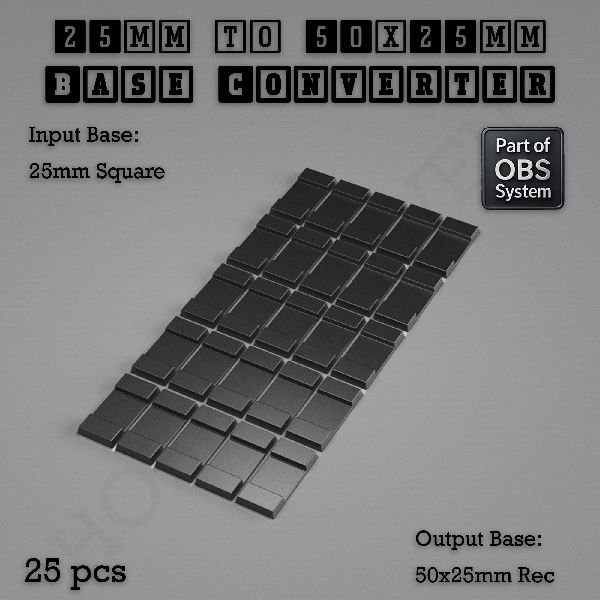 Base Square to Rectangle Bases Size Converters 3d Print Full Range