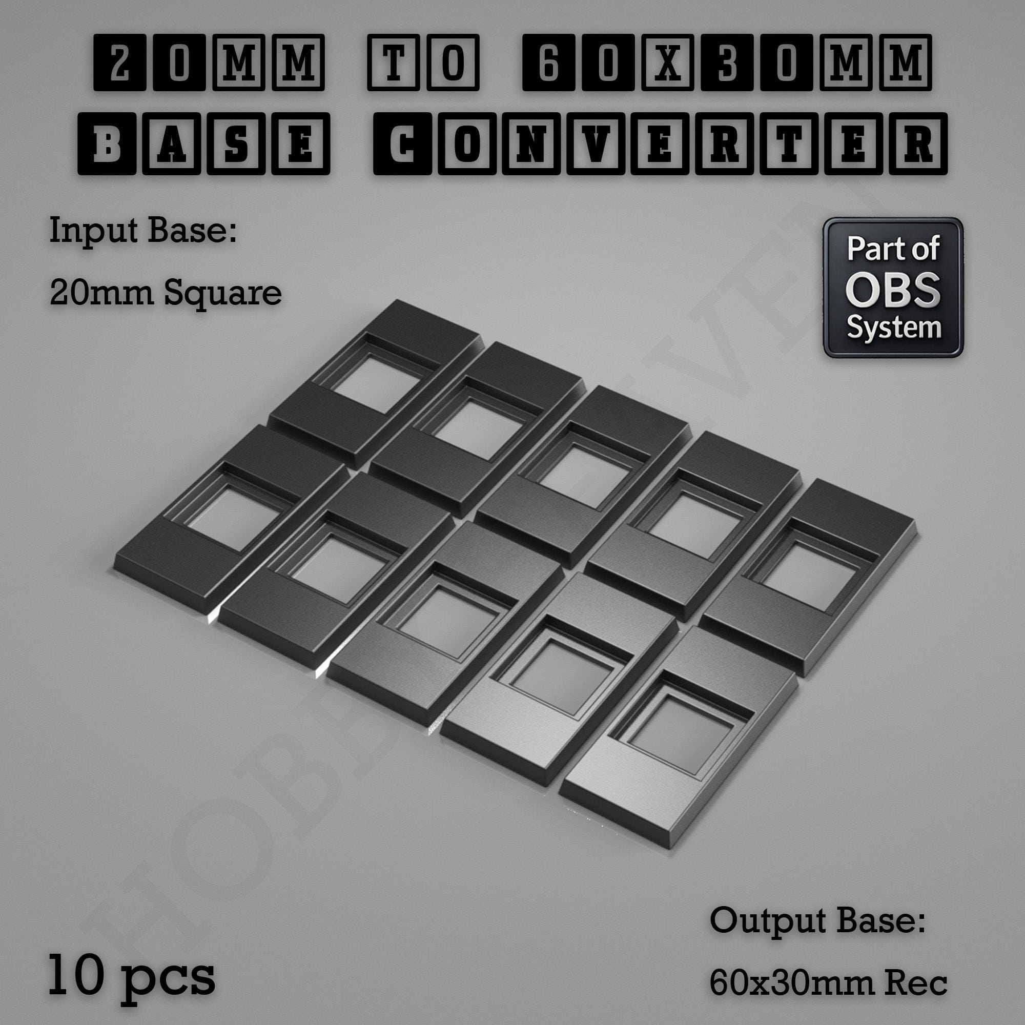 Base Square to Rectangle Bases Size Converters 3d Print Full Range