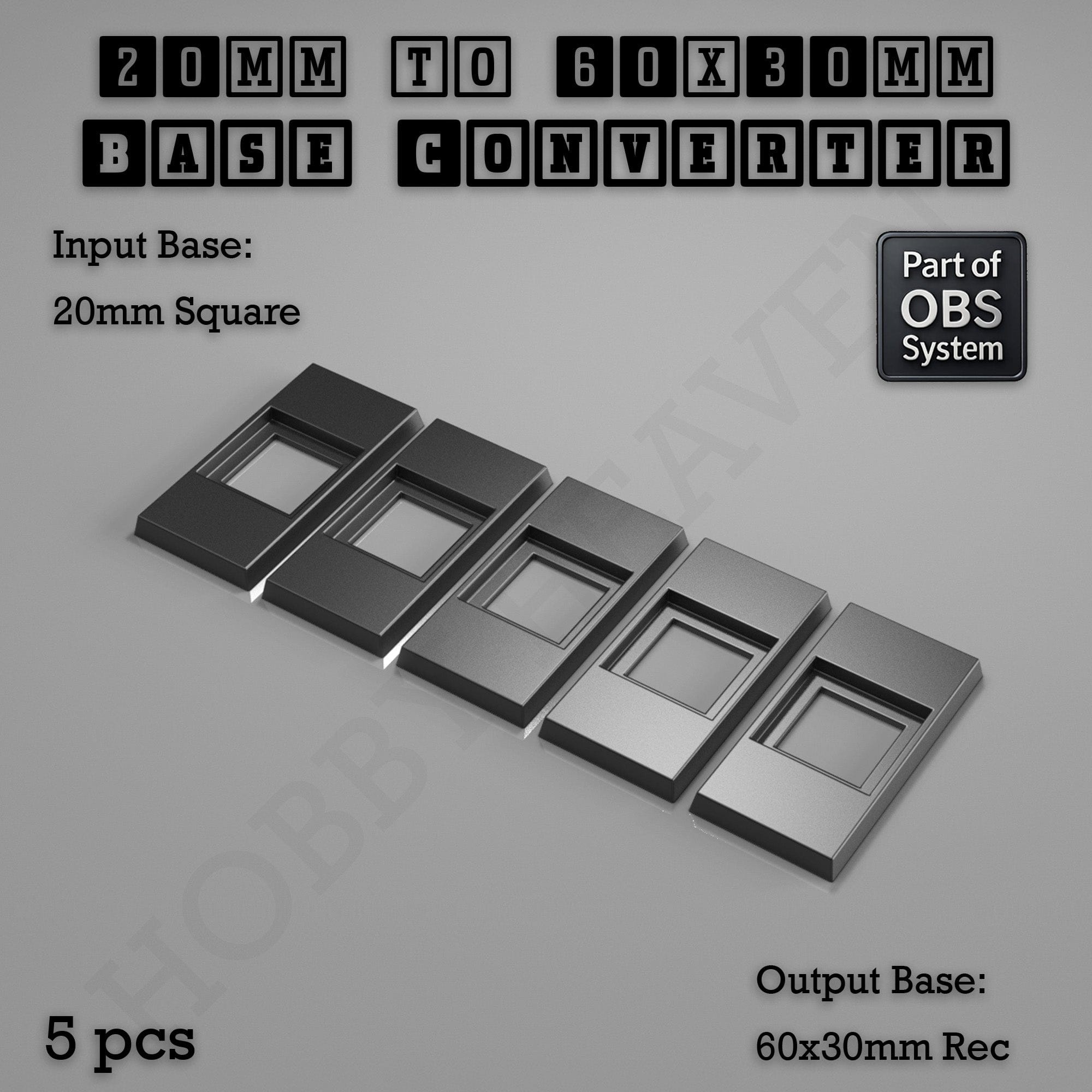 Base Square to Rectangle Bases Size Converters 3d Print Full Range
