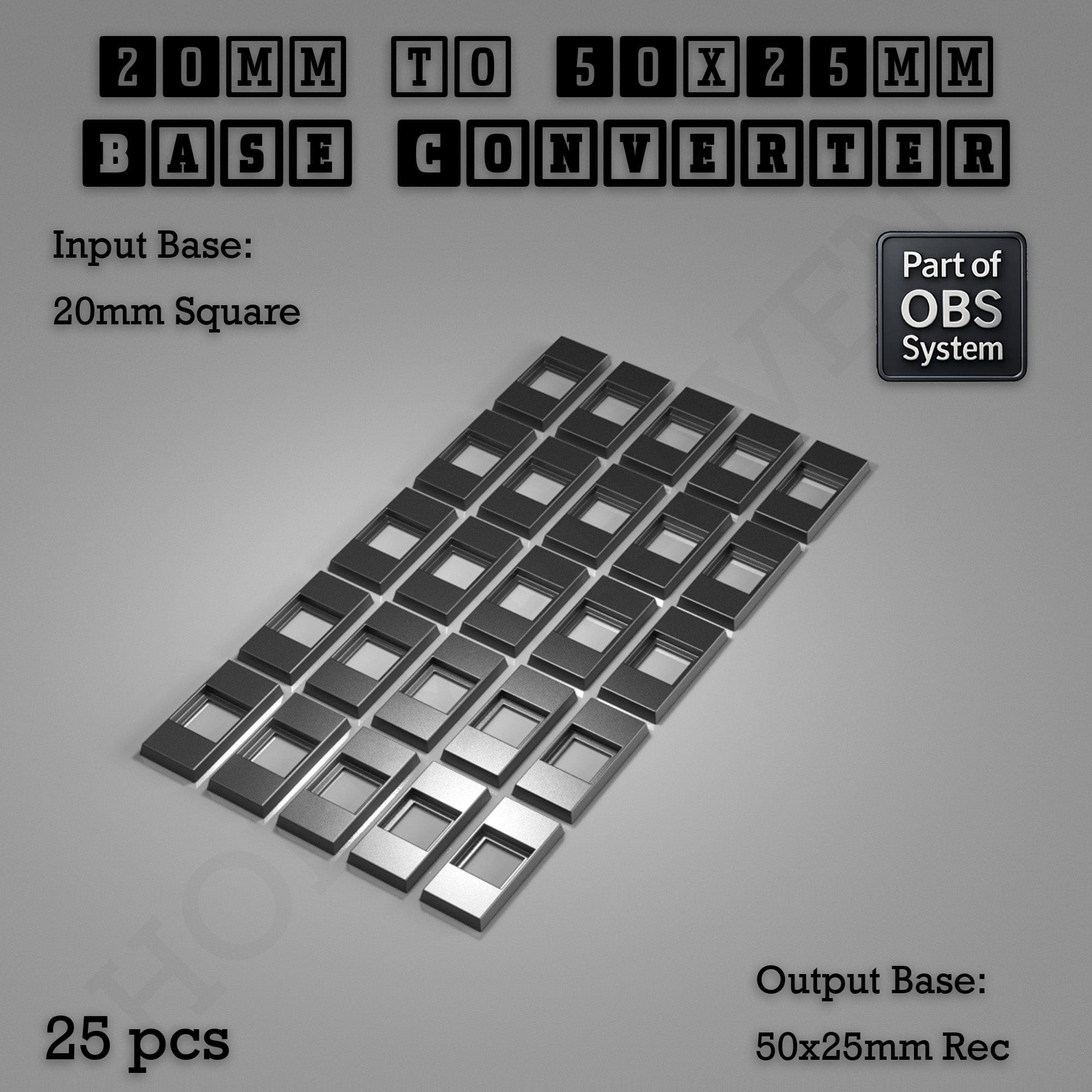 Base Square to Rectangle Bases Size Converters 3d Print Full Range