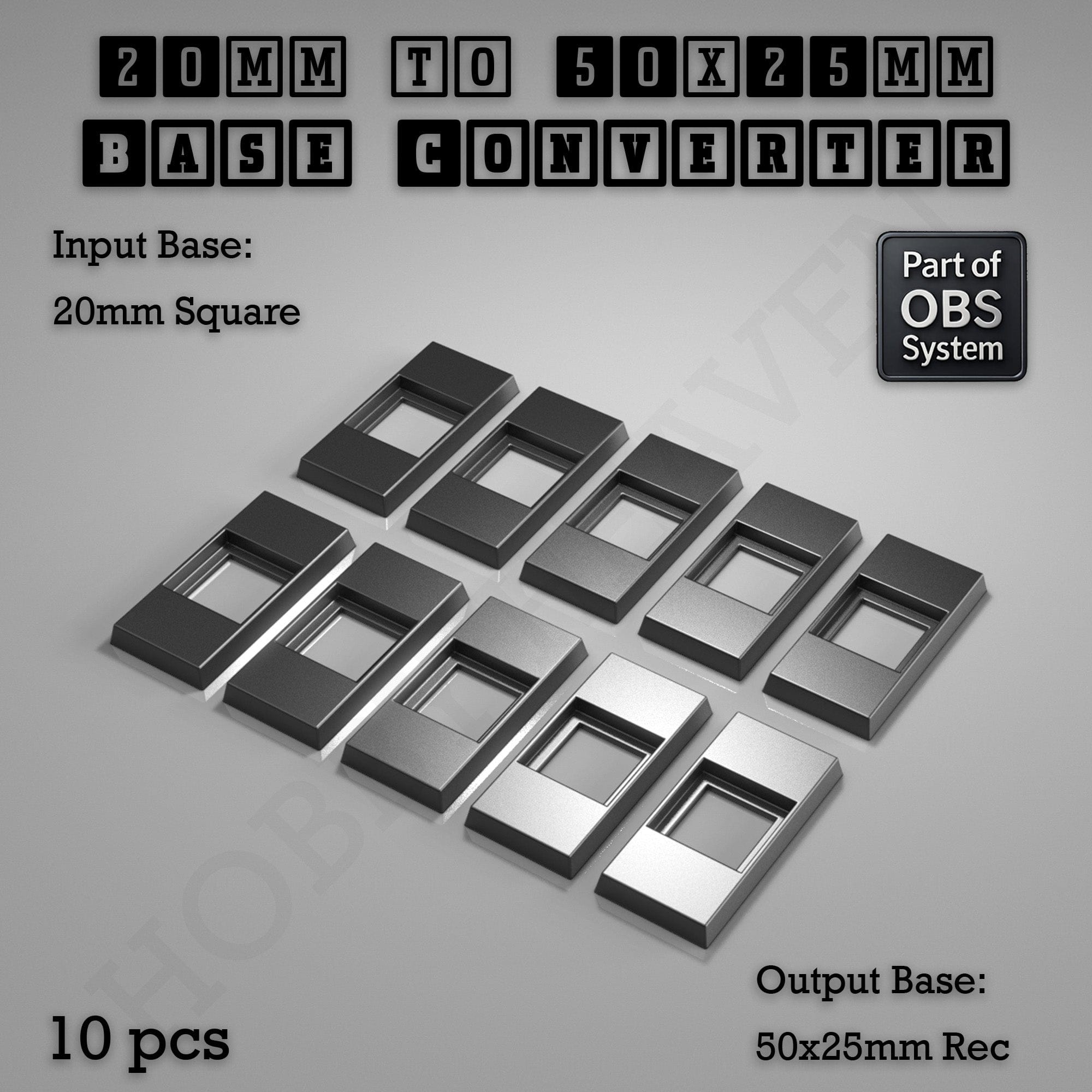 Base Square to Rectangle Bases Size Converters 3d Print Full Range