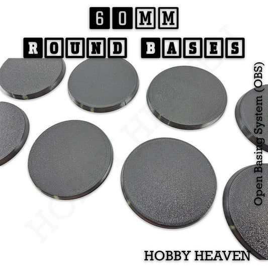Base 'True' 60mm Round Textured Bases 3d Printed
